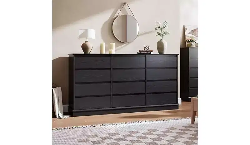 12 Drawer Dressers,Chest of Drawers with Deep Drawers,Large Double Dresser for Closet with Wide Top,Tall Wooden Dresser for Living Room, Bedroom