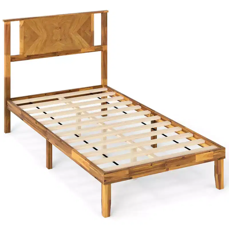 Twin/Full/Queen Size Bed Frame with Headboard Under-Bed Space No Box Spring Needed
