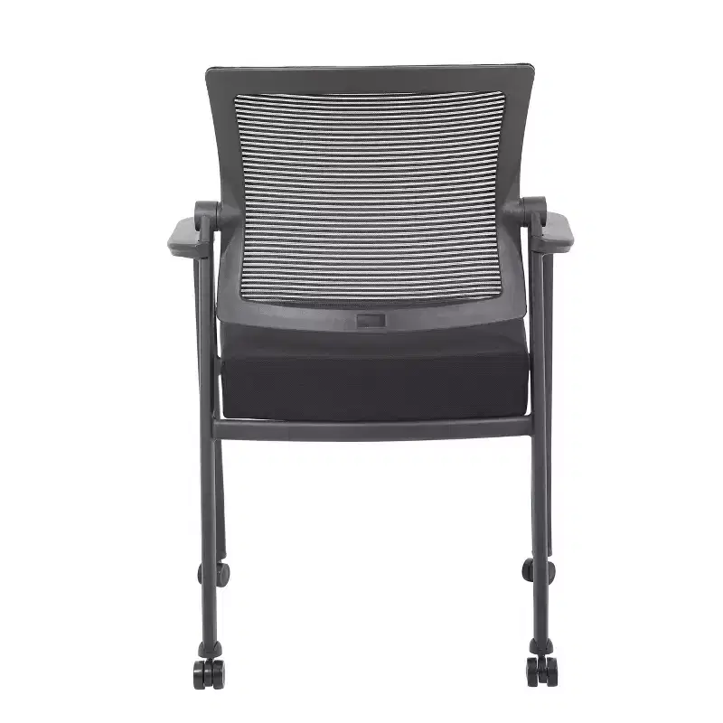 Mesh 4 Legged Guest Chair Black: Upholstered, Breathable, Fixed Height