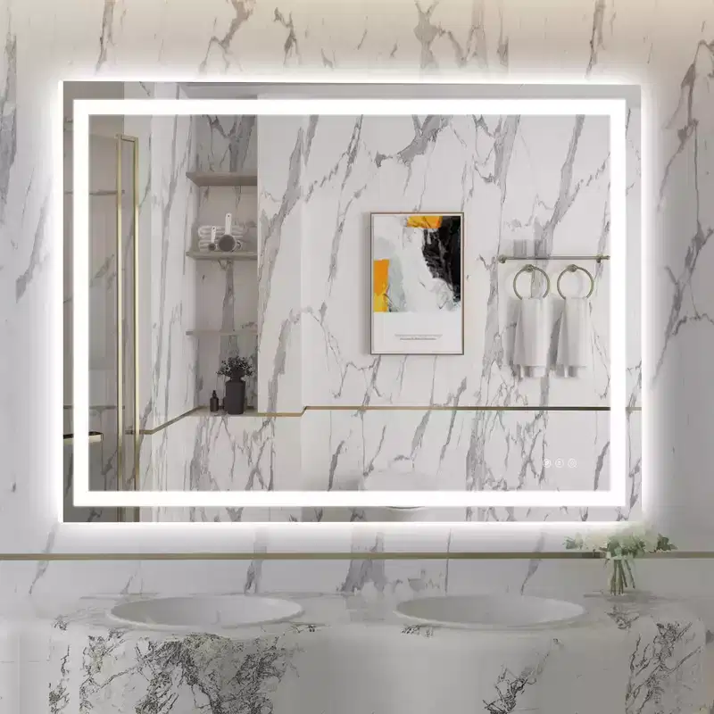 SUMERAIN 48x36 Wall LED Bathroom Mirror Shatter-Proof, ETL Anti-Fog Vanity Mirror Stepless Dimmable