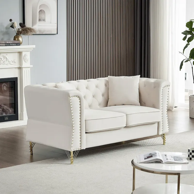60.2 Chesterfield Velvet Sofa