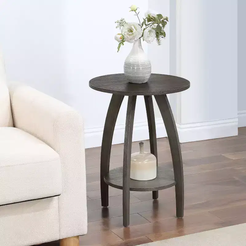 24 in.H Gray Color Rectangle Wood Table Top End Table 1 -piece