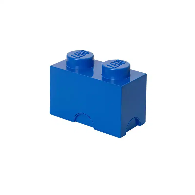 Storage Brick 2 Bright Blue Stackable Plastic Organizer Kids Adults