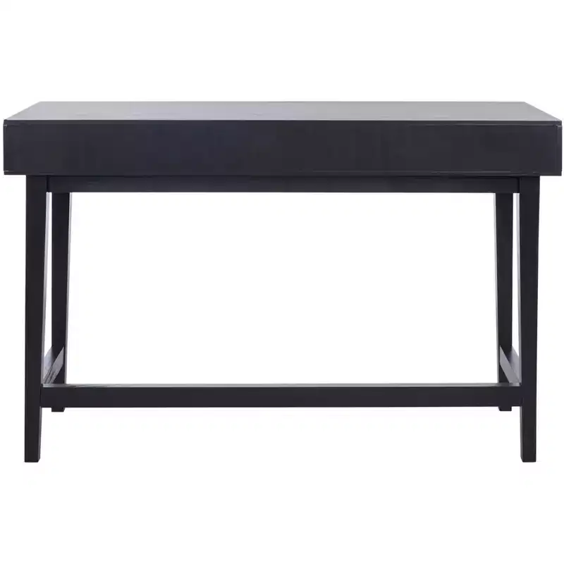 3-Drawer Wood Writing Desk with Ample Storage, Brown Finish