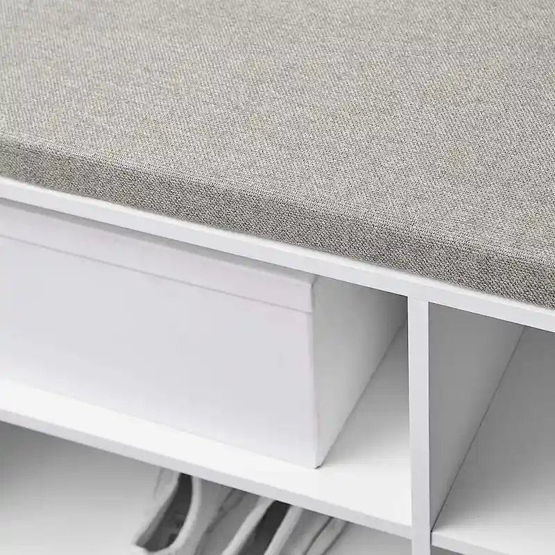 Yak About It - Double Seater Storage Bench with Top Cushion - White by White