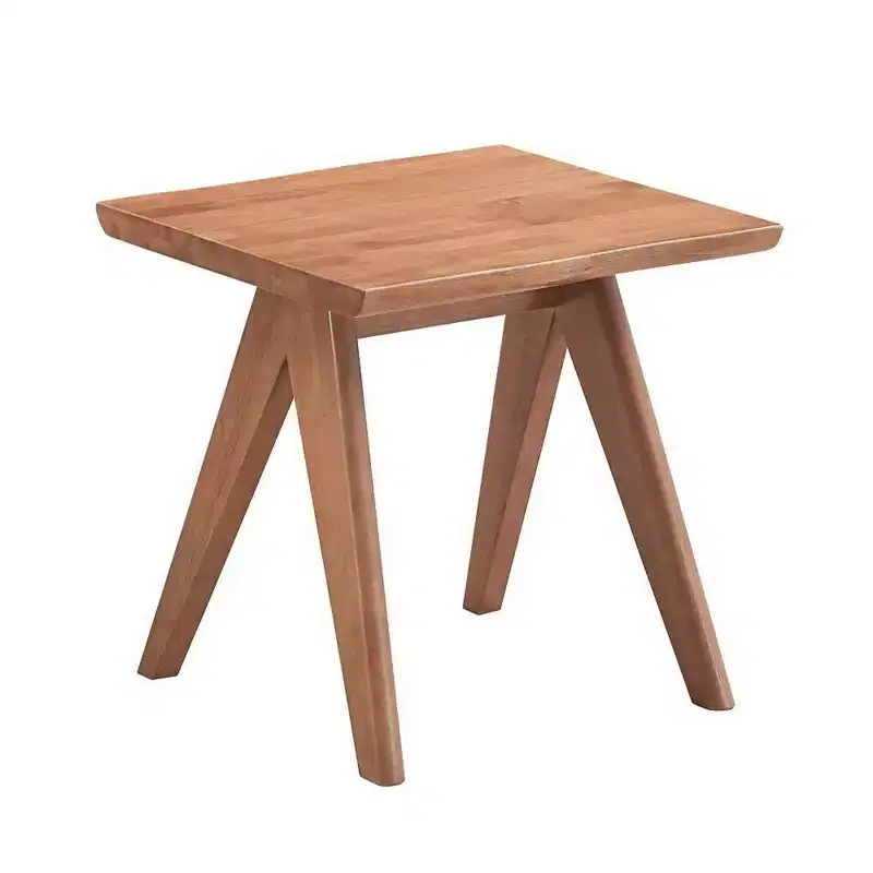 Royal Hampton 22 Inch Side End Accent Table, Angled Legs, Natural Wood Brown Finish