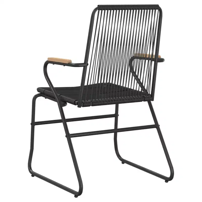 vidaXL Patio Chairs 2 pcs Black 22.8x23.2x33.7 PVC Rattan