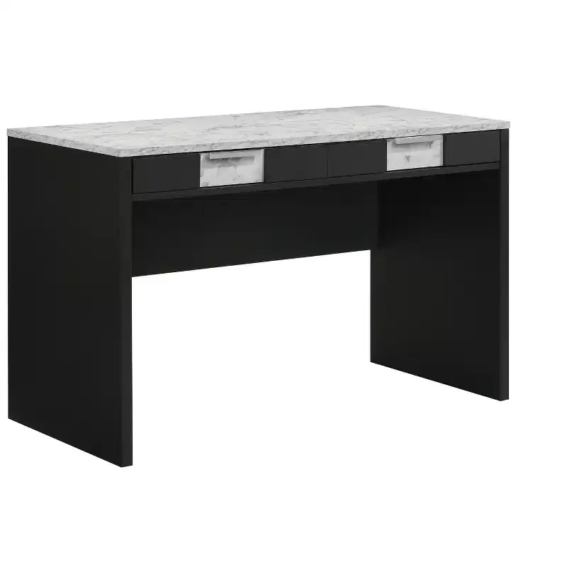 TUYOHW Modern 48 Wooden Computer Desk,Writing Desk with Two Drawers,Storage Working Desk for Home Office,Study,Bedroom