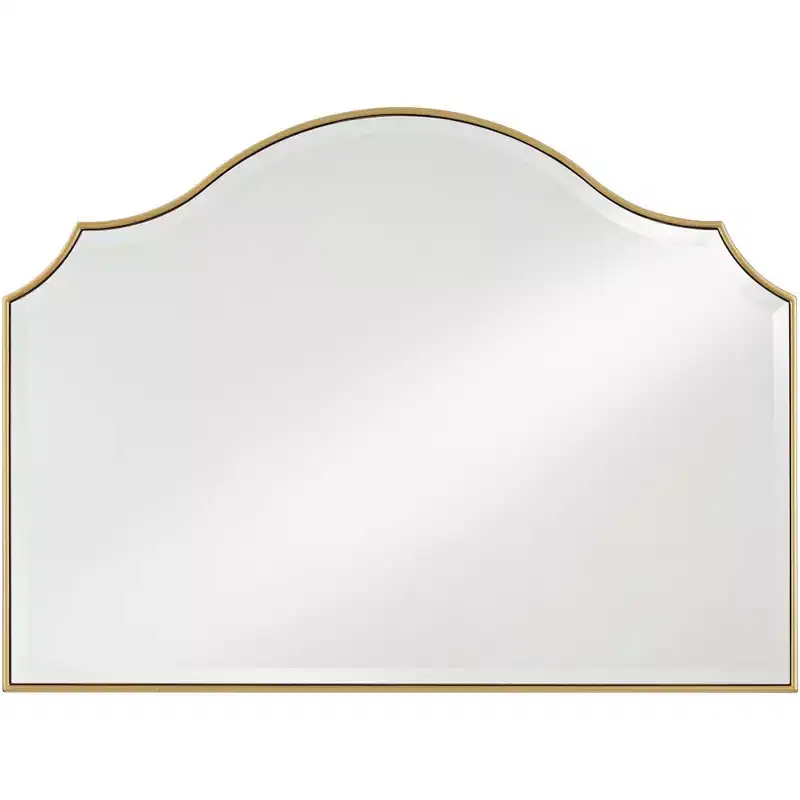 Noble Park Vinyard Arch Top Vanity Decorative Wall Mirror Vintage Beveled Glass Gold Frame 38 Wide for Bathroom Bedroom Home