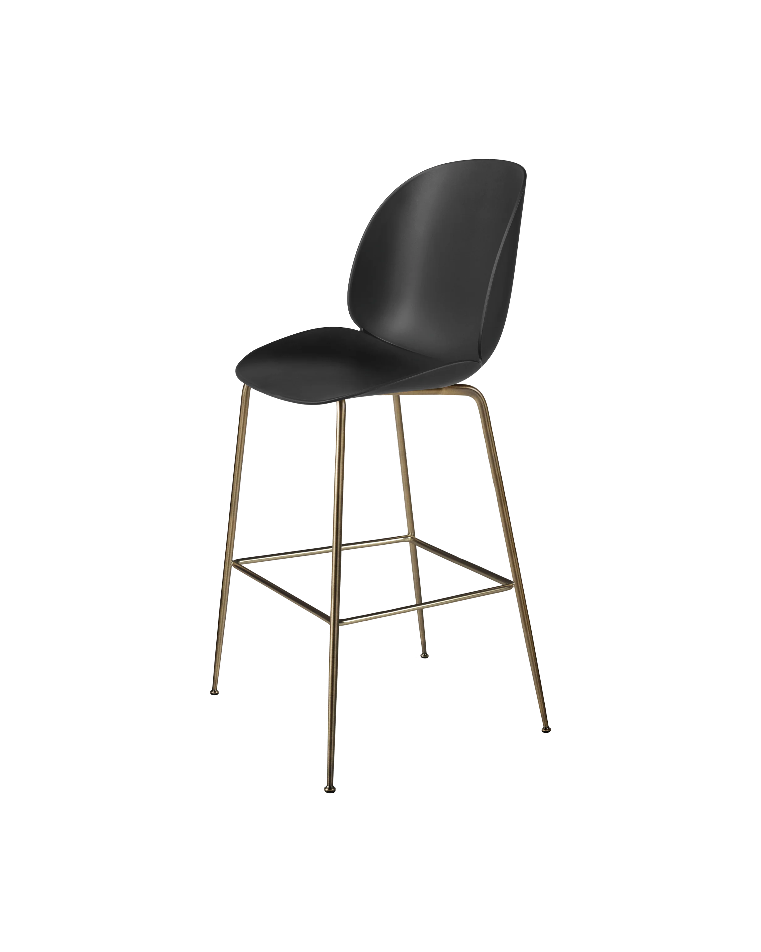 Modern Black Metal & Wood Unupholstered Bar Chair with Slim Frame for Kitchen or Bar