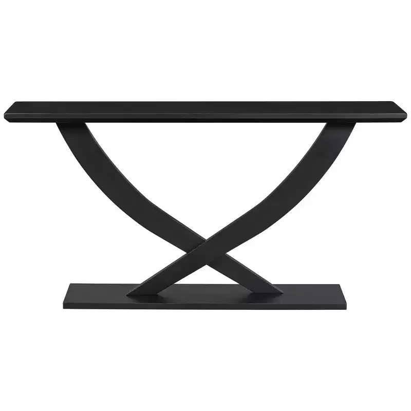 Whisen 57'' Modern Rustic Entryway Console Table, Accent Hallway Table, Slim Sofa Table with Cross-Leg Design, Sturdy Construction