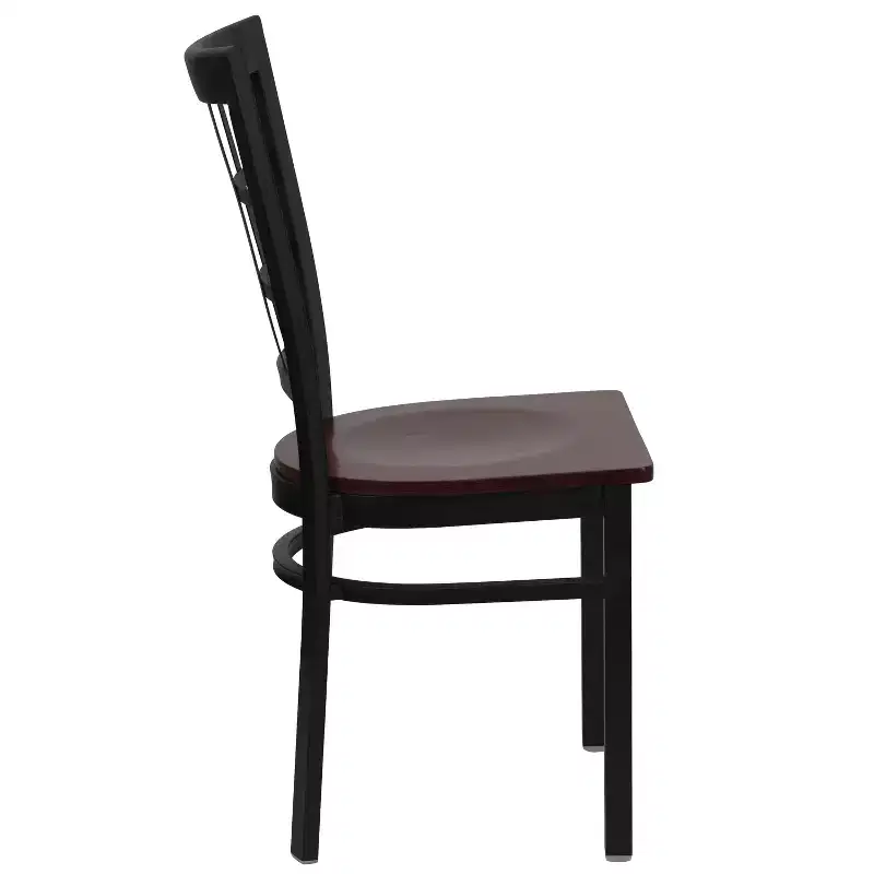 Flash Furniture Black Window Back Metal Restaurant Chair