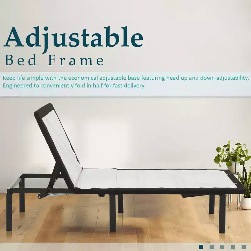 Continental Sleep, 15 Adjustable Bed Frame with Decorative Fabrics, Protective Foot Retainer Bar, 12 Patented Screw-In Durable Legs