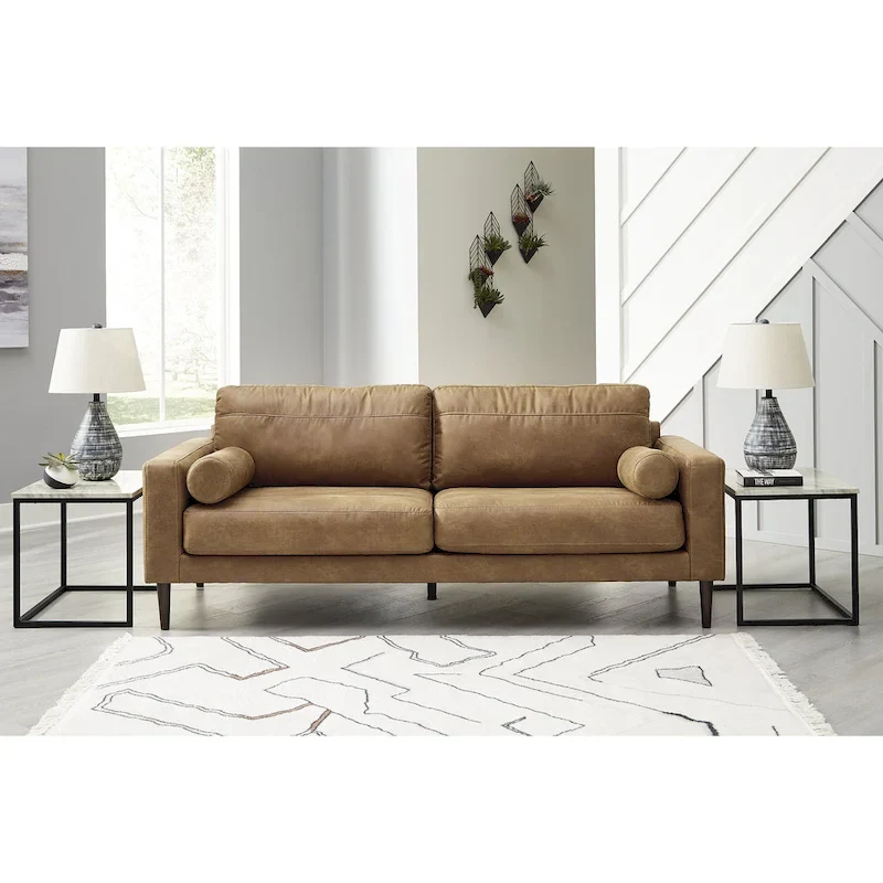 Telora Caramel Sofa - 85W x 35D x 35H