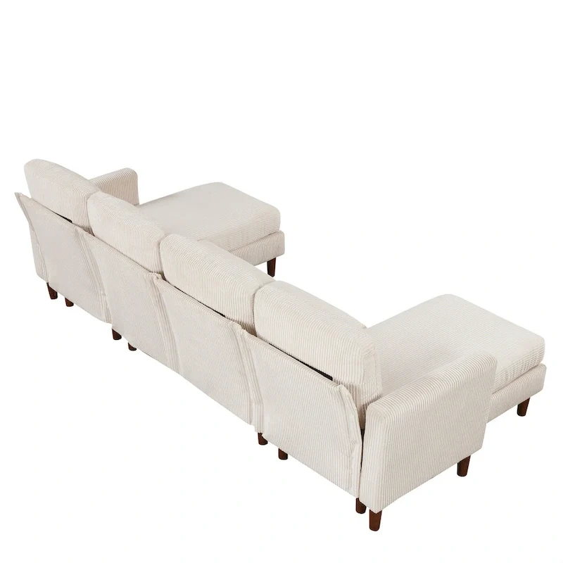 U-shaped Sponge-filled Cushion Combination Sofa