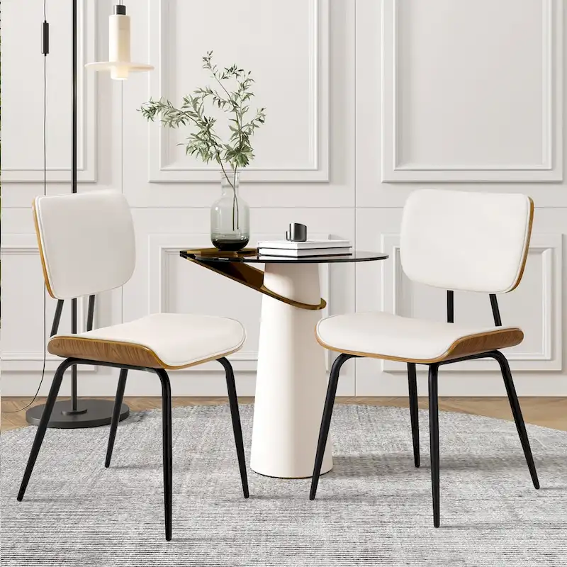 Faux Leather Upholstered Dining Chairs Set of 2/4 - 33.5 H x 17.5 W x 23 D