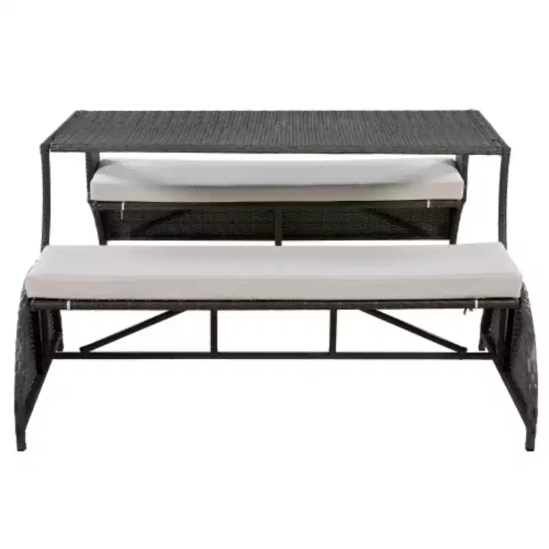 Transforming Garden Bench: Seats 4, Converts to Table and Chairs