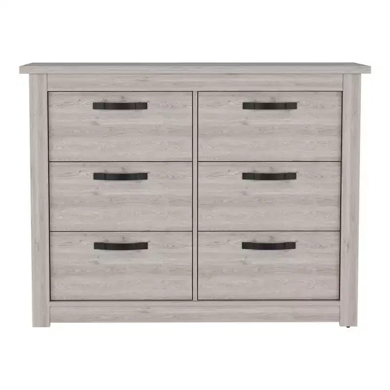 6-Drawer Dresser, Light Gray
