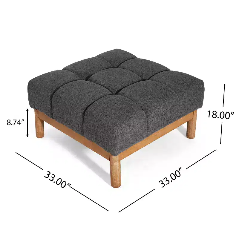 Christopher Knight Home Modern Upholstered Allen Biscuit-style Tufted Ottoman with Square shape