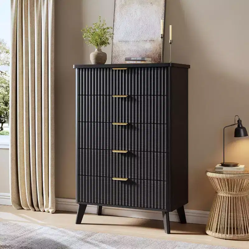 MDF 5-Drawer Fluted Chest of Drawers 31.5''W x 47.2''H