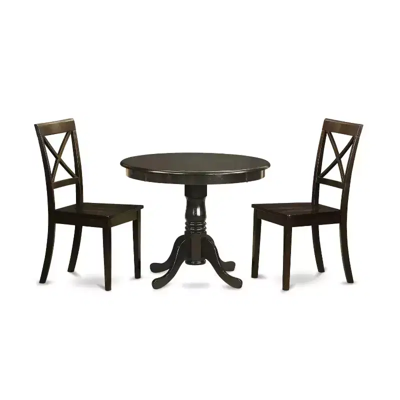 Round Dining Table Set with Chairs - 36 Inch Kitchen Table & 2 Dining Chairs