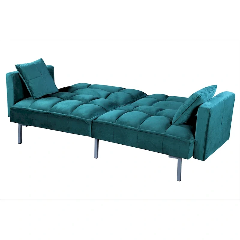 Bernal 75.6W Velvet Futon Sofa Bed Sleeper
