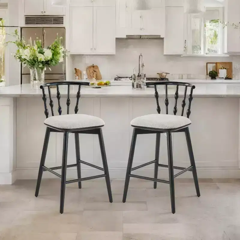 Christopher Knight Home Doria Modern Rubberwood Upholstered Barstools (Set of 2)