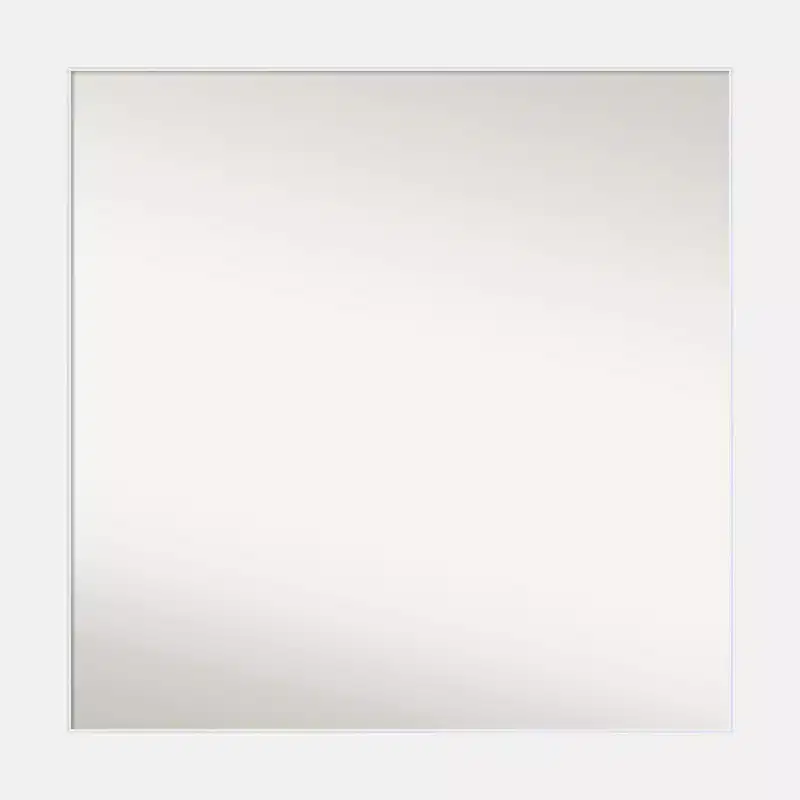 31 x 31 Non-Beveled Corvino Wood Bathroom Wall Mirror White - Amanti Art: Modern Square Design, Includes Mounting Hardware