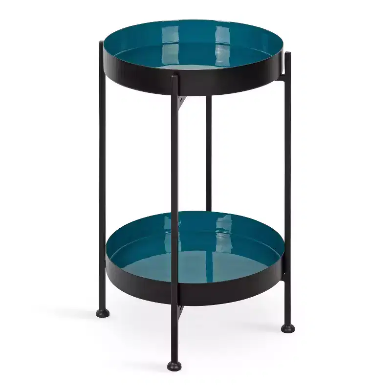 Kate and Laurel Nira Two-Tiered Metal Side Table