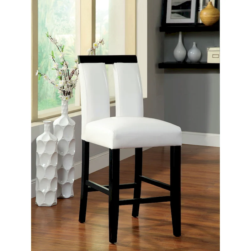 Blanton Contemporary Black Solid Wood LED 5-Piece Counter Height Dining Table Set by Furniture of America