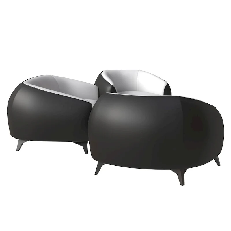 3-Piece Sofa Set Upholstered PU Leather with Solid Wood Frame and Steel Legs Opula Series by LeisureMod