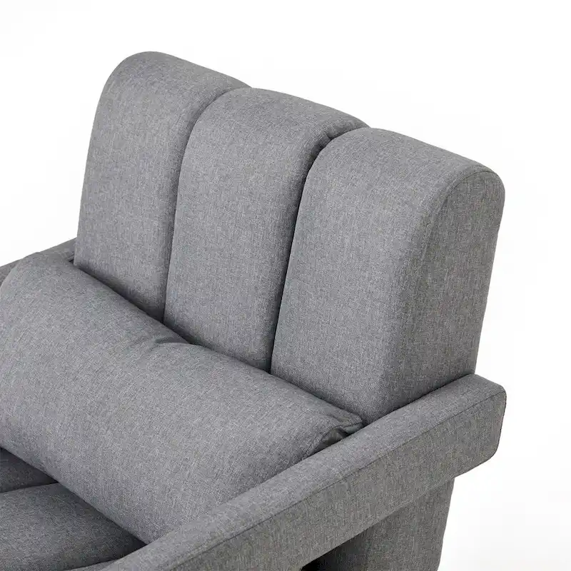 Modern Linen Upholstered Accent Chair with 1 Pillow, Set of 1