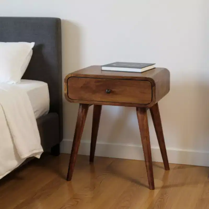 HomeRoots 22 Chestnut Solid Wood One Drawer Nightstand
