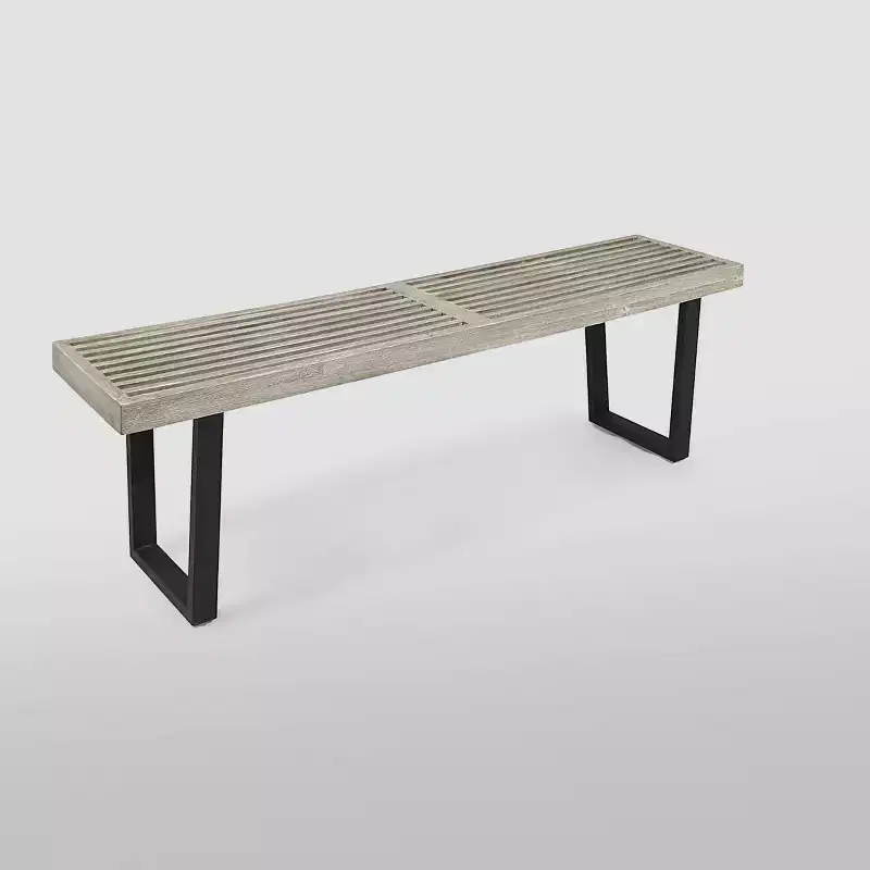 Fresno Acacia Wood Patio Dining Bench Light Gray - Christopher Knight Home: Weather-Resistant, 3-Seater Outdoor Picnic Bench