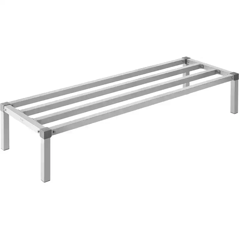 VEVOR Aluminum Dunnage Rack, 60 x 20 Commercial Food Floor Rack, 12 Off the Floor, 1000 lbs Capacity All-Welded Aluminum Storage Rack