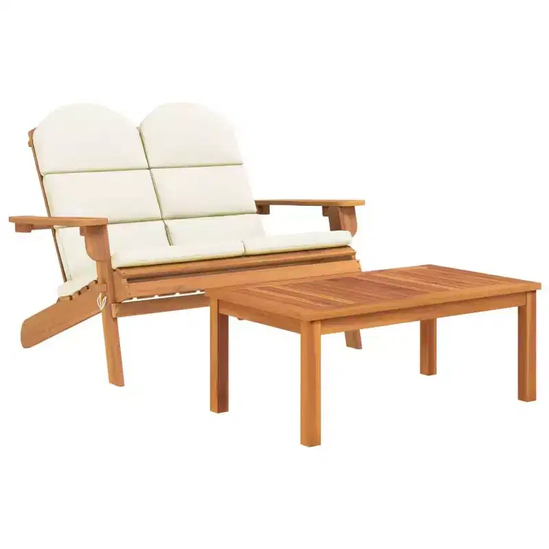 2-Piece Adirondack Garden Lounge Set  Solid Wood Acacia Furniture