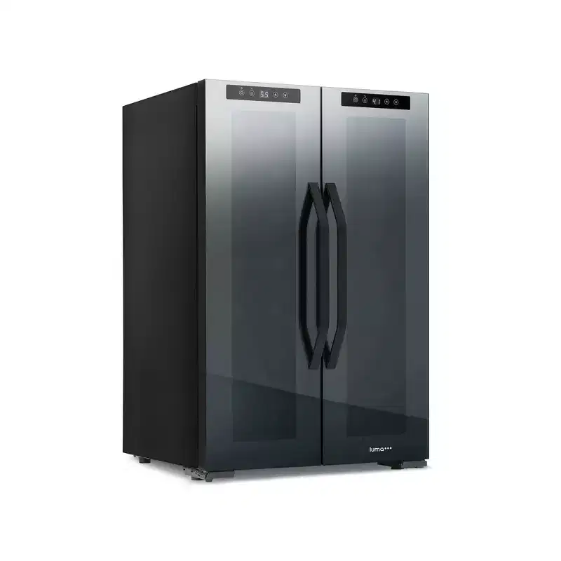 LUMA Comfort Shadow Series Wine and Beverage Cooler 12 Bottles & 39 Cans Dual Zone Wine Refrigerator, Freestanding Combination Fridge