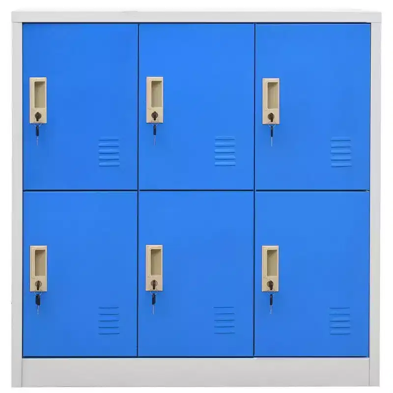 vidaXL Locker Cabinet Light Grey and Blue Steel Medium