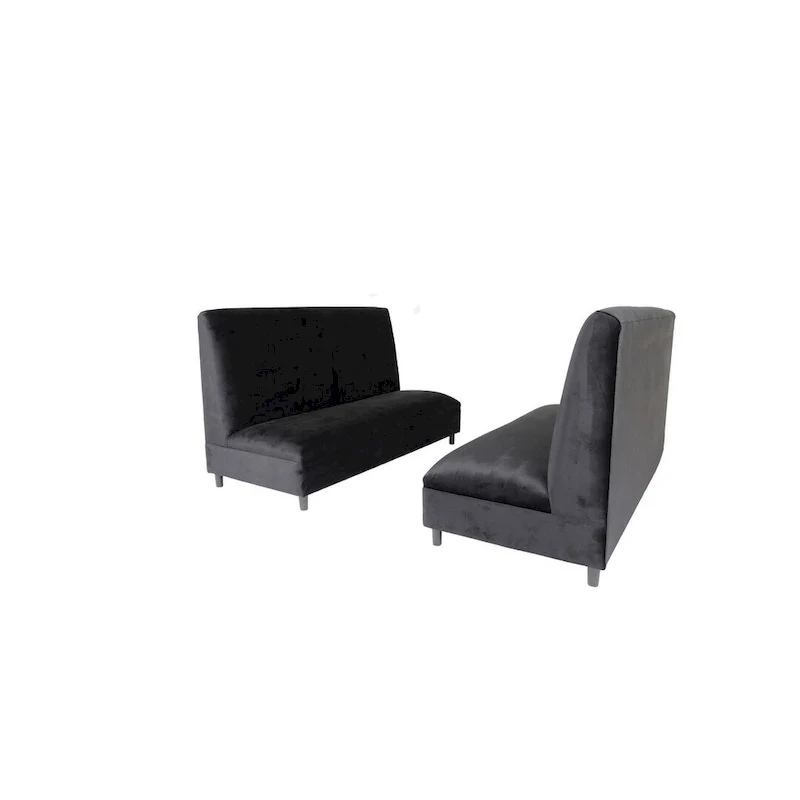 Coast to Coast Sofas Mid Century Modern Seating Booth Velvet Solid Wood Frame Upholstered