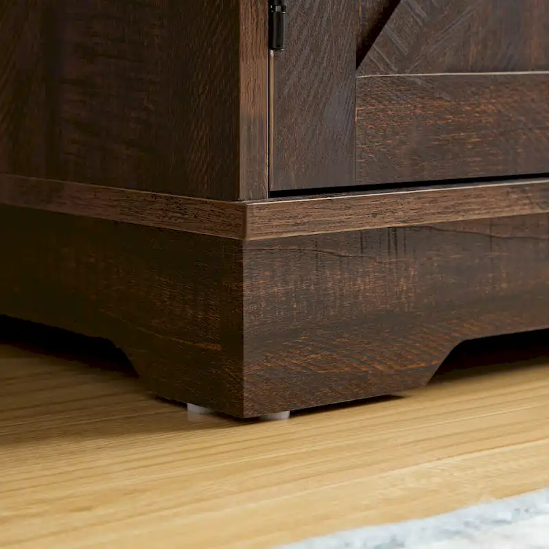 Farmhouse Sideboard Cabinet with Wine Rack, Drawer & Adjustable Shelves