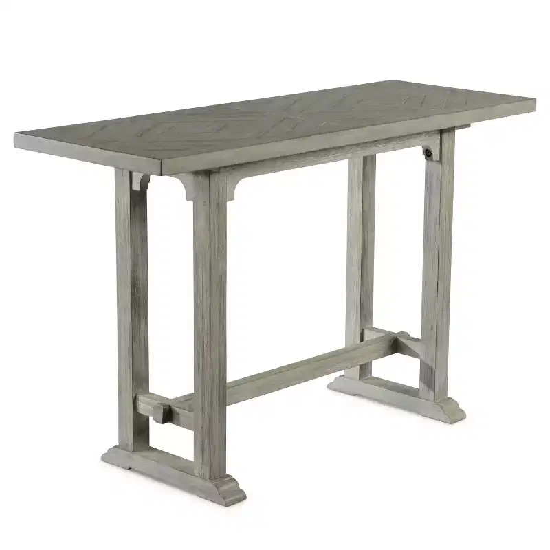 Whitford Sofa Table Dove Gray - Steve Silver Co.: Distressed Wood, Saw Rasping, Double Diamond Inlay
