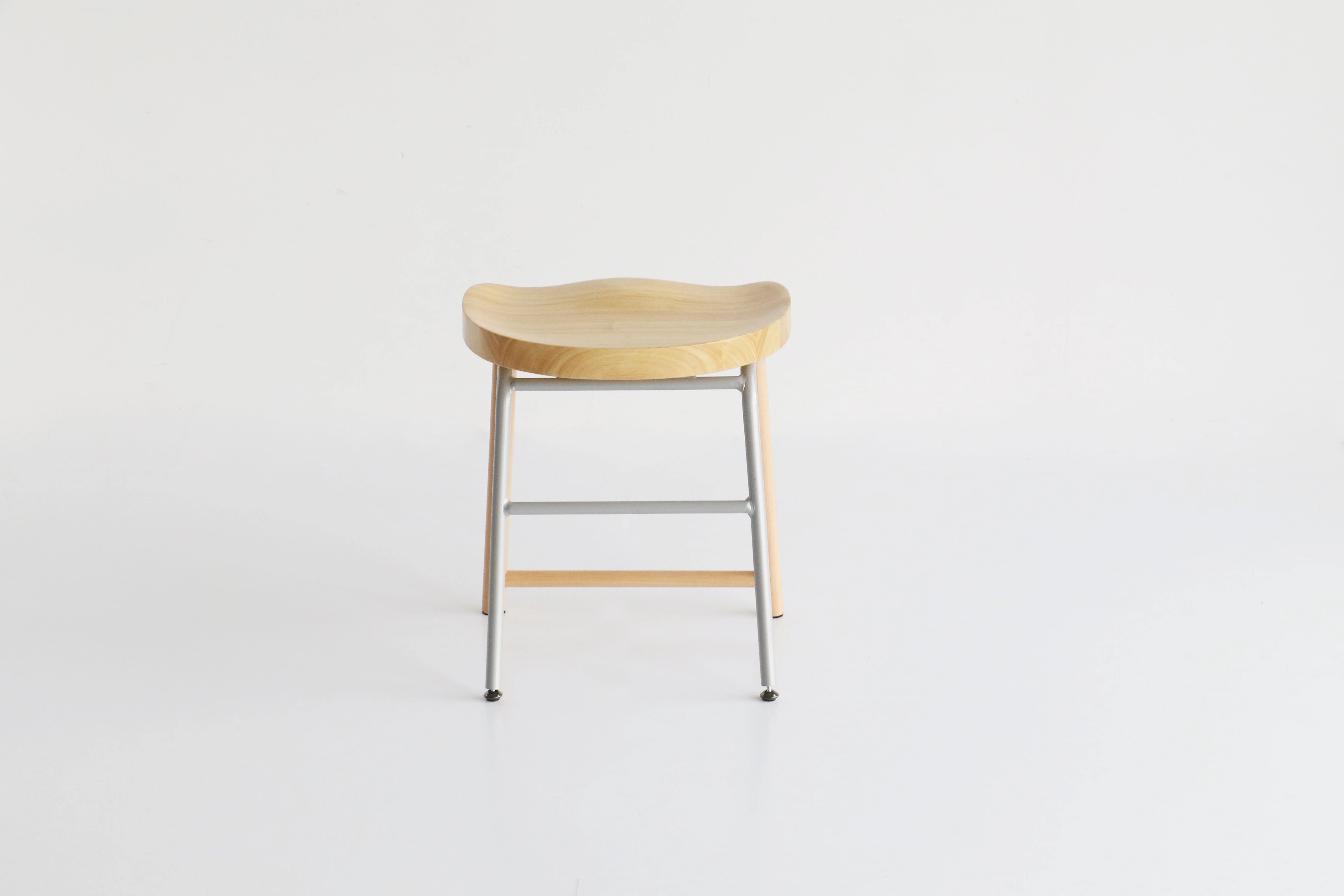 Gray Low Upholstered Stool