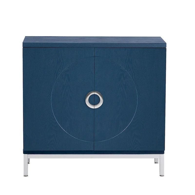 Accent Cabinet with Solid Wood Veneer and Metal Leg Frame - 34L x 15.5W x 31.9H