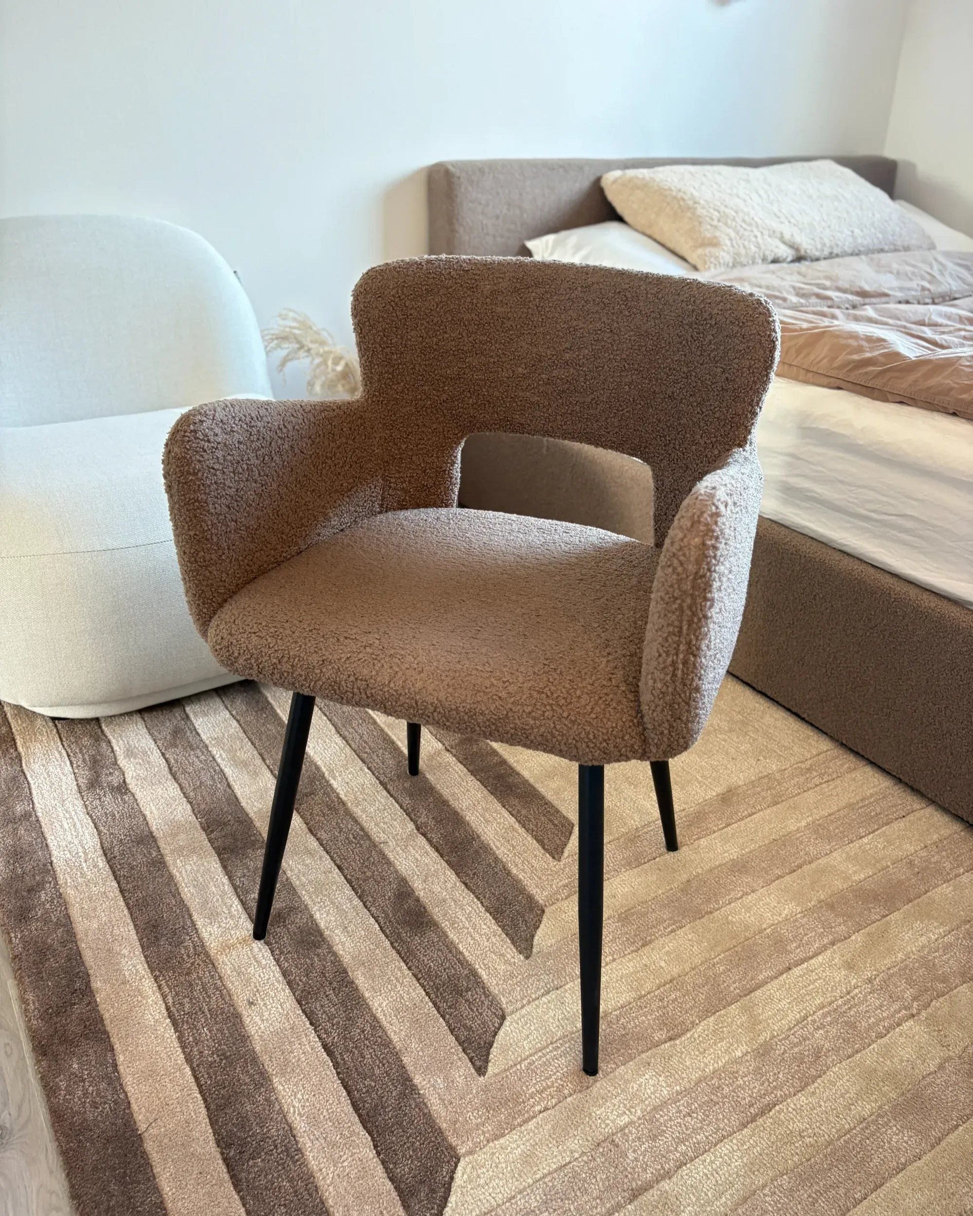 Set di 2 sedie da pranzo Bouclé Marrone