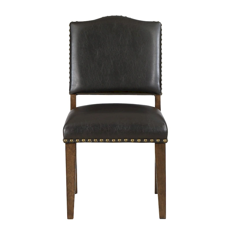 Faux Leather Dining Chair with Nail Heads for dining room(Set of 2)