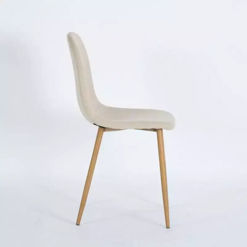 Homy Casa Charlton Fabric Upholstered Dining Chairs Set of 4 with Oak-Finish Legs, Beige (Warm Taupe Tone)