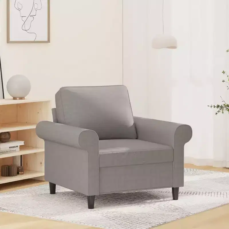 Sofa Chair Light grey Polyester (fabric), metal, plywood