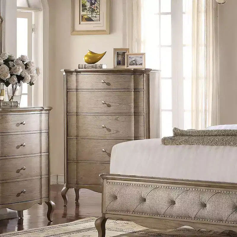 38" Chelmsford Chest Antique Taupe - Acme Furniture: 5-Drawer, No Assembly Required, Space Saving