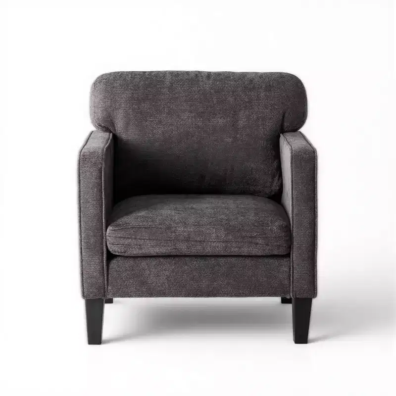 Modern Reading Chair with Armrest and Backrest, Comfy Chair with Wooden Frame, Living Room Chair for Waiting Room, Reception Room