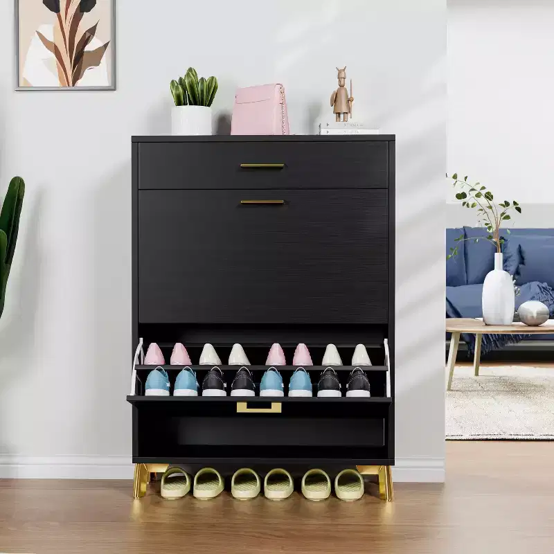 TUYOHW Freestanding Hidden Shoe Storage Cabinet with 2 Flip Drawers, Multi-color Shoe Rack, All-match Shoe Organizer for Entryway Doorway Hallway
